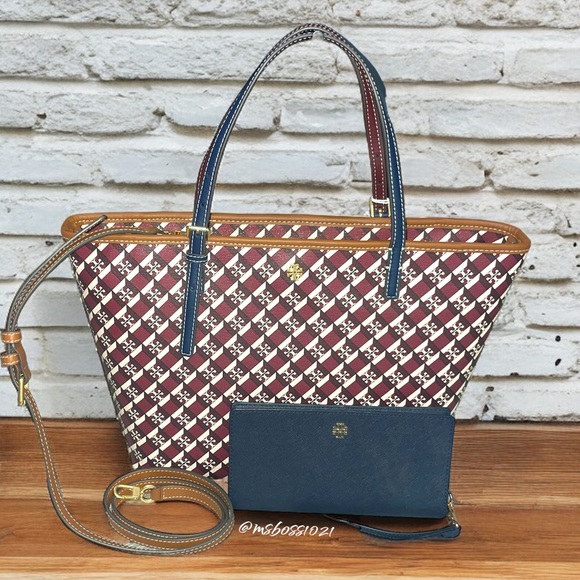 Tory Burch | Bags | Tory Burch Geo Logo Stud Mini Zip Top Tote In ...